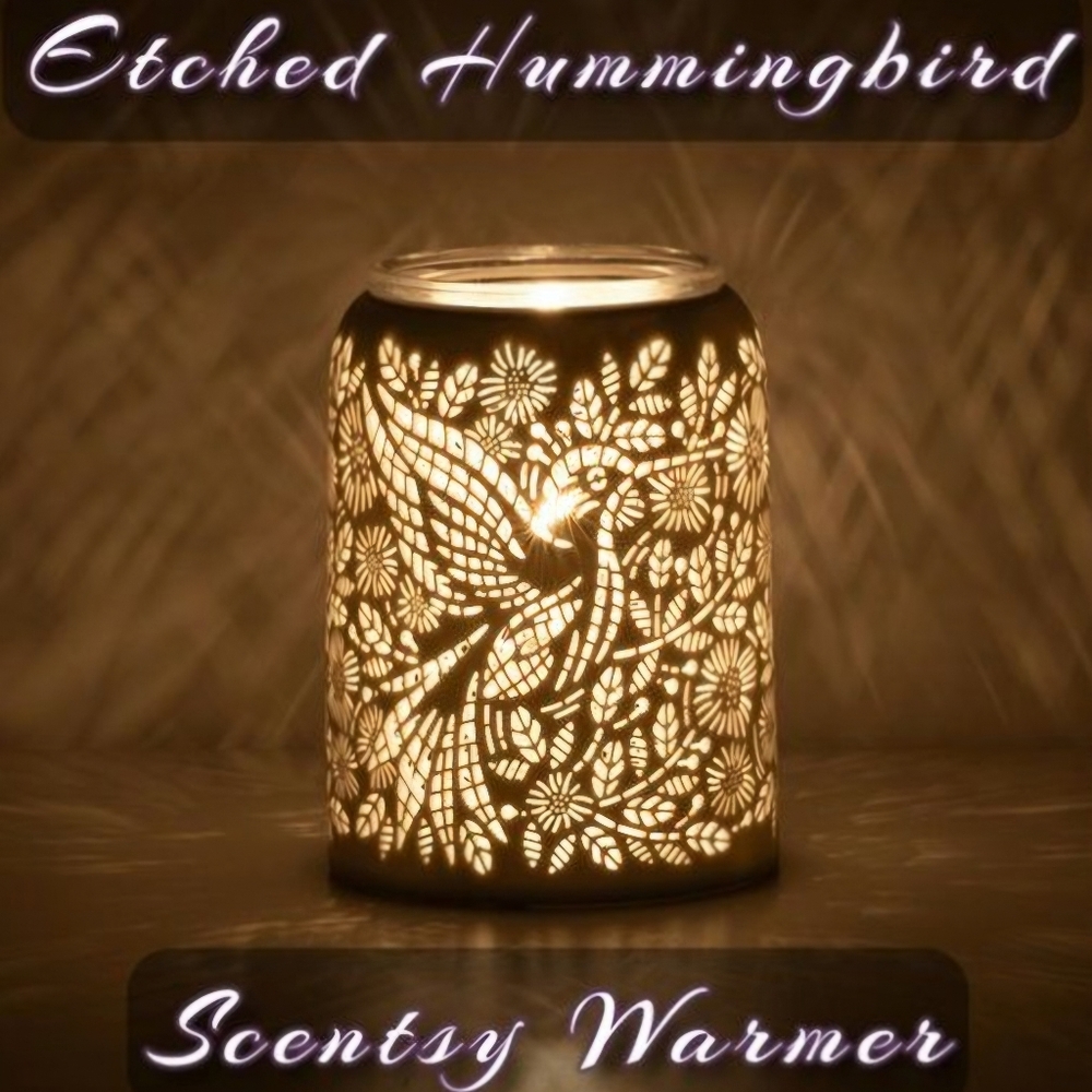 New! Scentsy etched hummingbird warmer